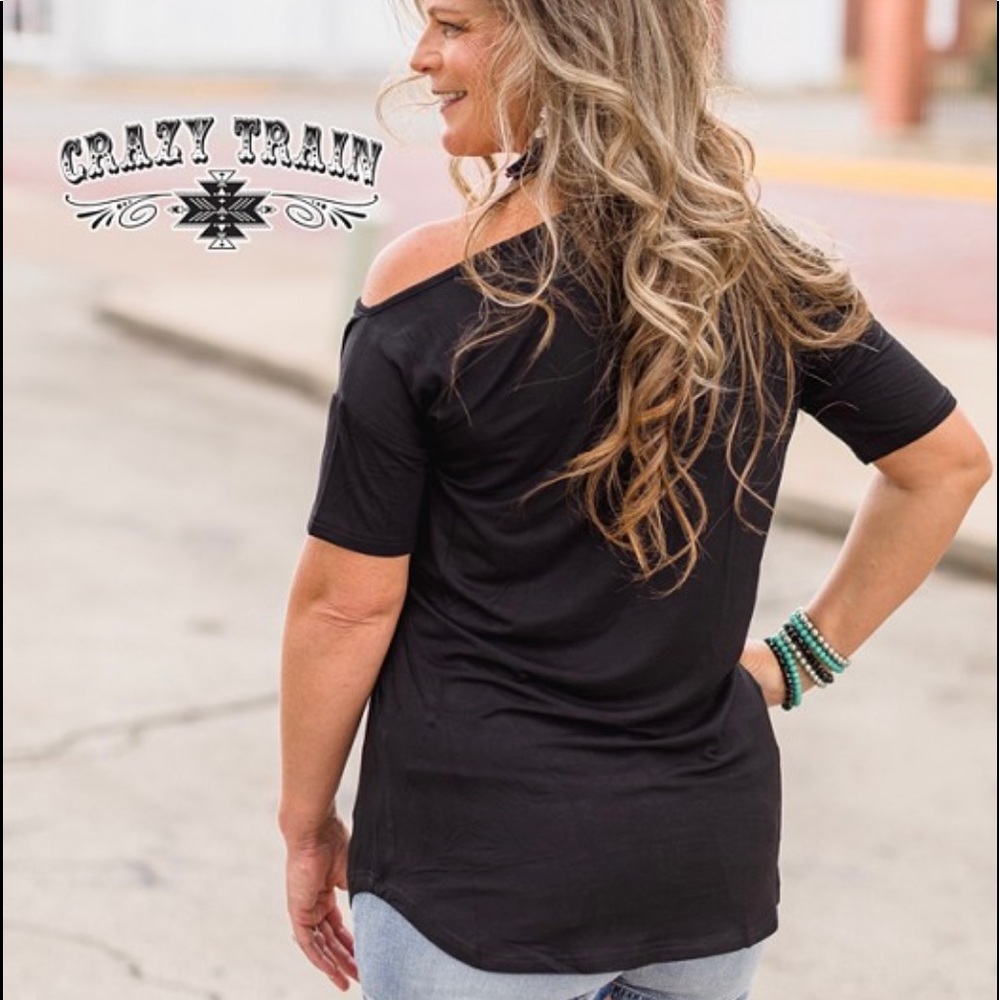 NWT! Stunning CRAZY TRAIN Blakey Black Top ๐ป๐ - Picture 3 of 4